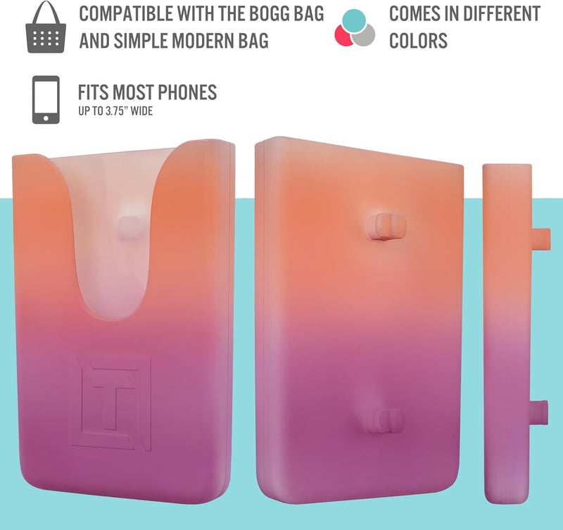 Tributary Brands - Pink Ombré Phone Holder for Bogg Bag and Simple Modern Bag - Made of Silicone and Fits All Phone Sizes - Image 3